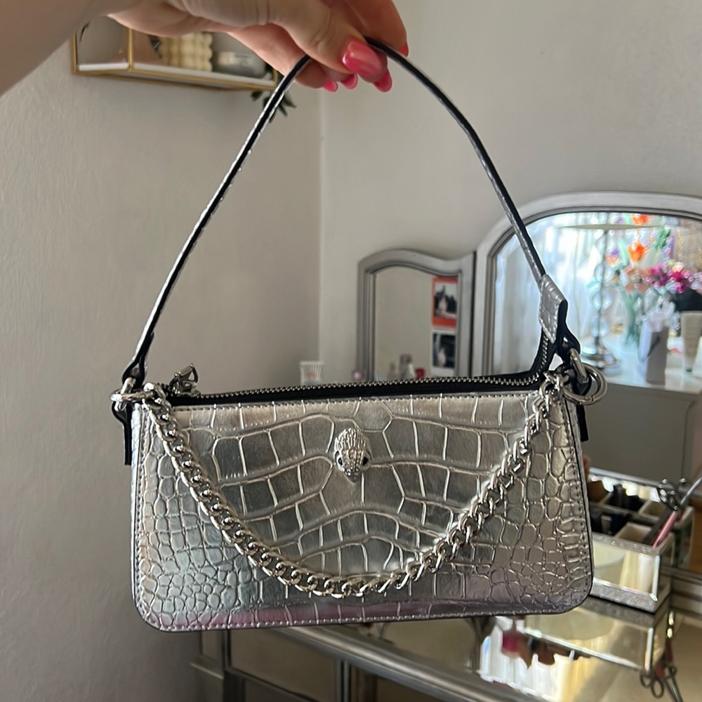 Kurt Geiger Croc Leather Shoulder Bag